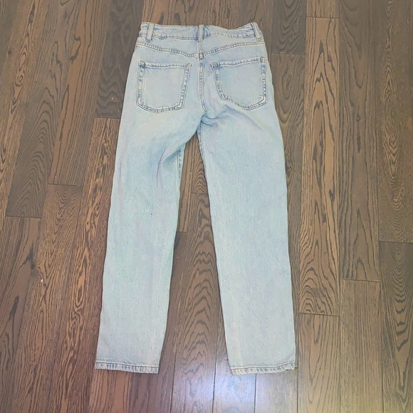 Whitewashed Denim Mom Jeans - Picture 2 of 2